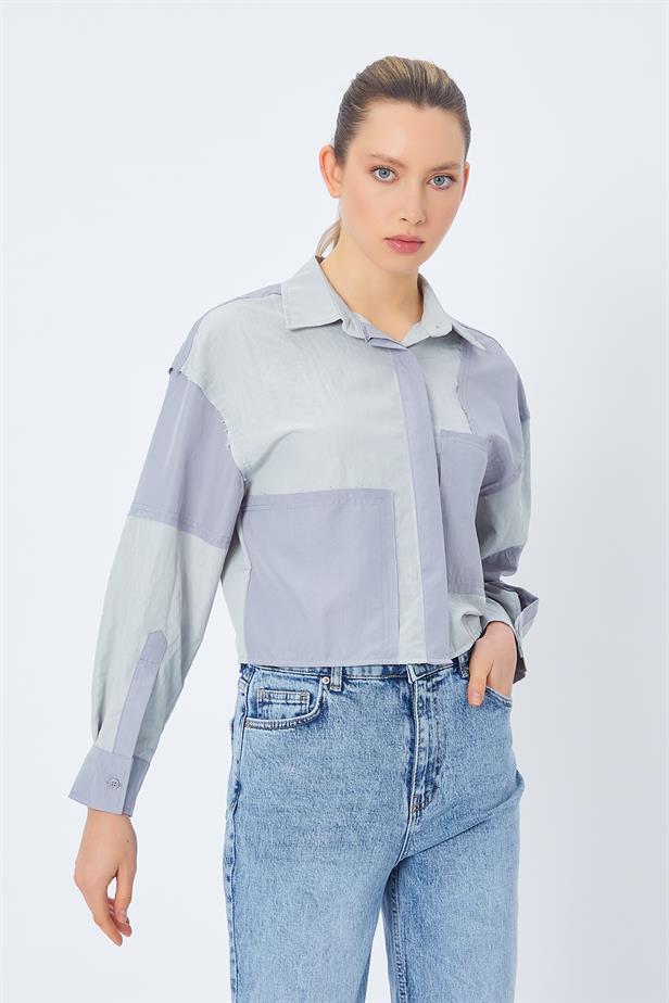 RYN Partial Crop T-shirt - GRAY-ANTHRACITE - Bell Gardens