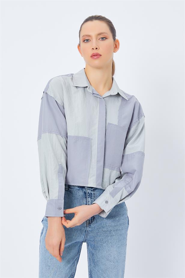RYN Partial Crop T-shirt - GRAY-ANTHRACITE - Bell Gardens