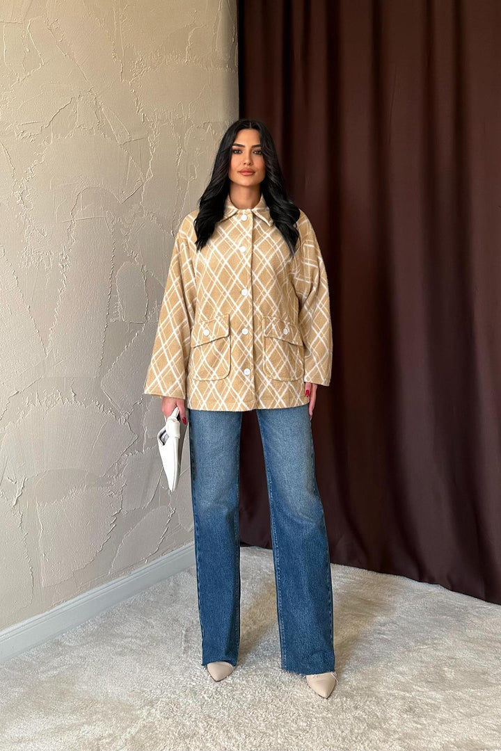 ELS Wholesale Mink Fleece Baklava Plaid Jacket - Vaulx-en-Velin