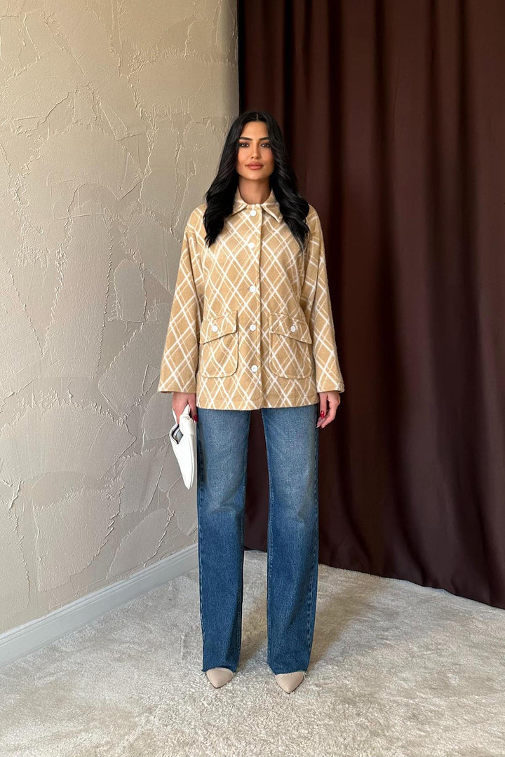 ELS Wholesale Mink Fleece Baklava Plaid Jacket - Vaulx-en-Velin