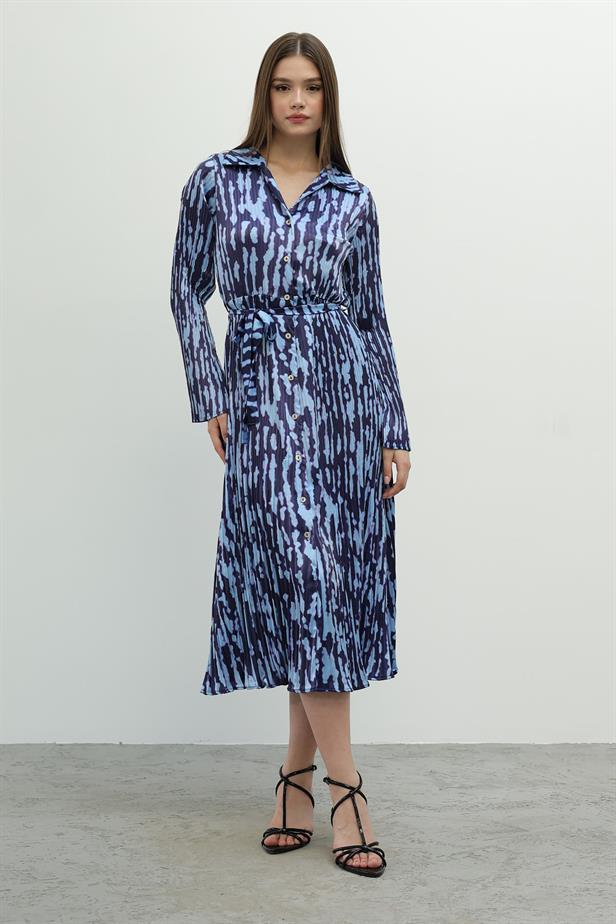 RYN Blue pleated dress - Blue - Twickenham