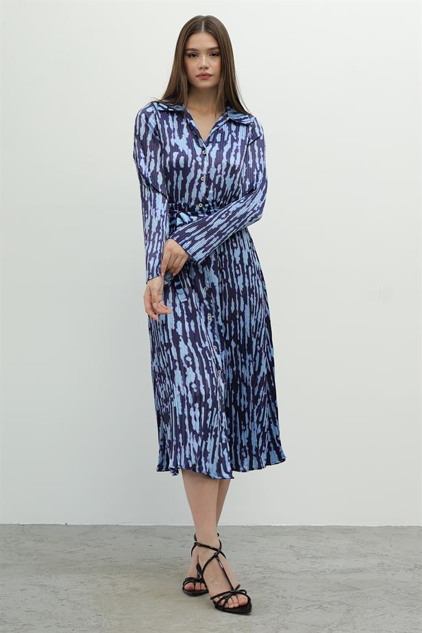 RYN Blue pleated dress - Blue - Twickenham
