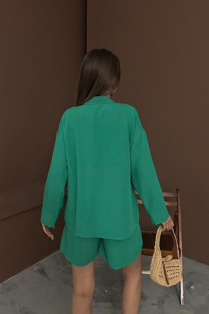 ELS Wholesale Green Alaçatı Linen Set - Estepona