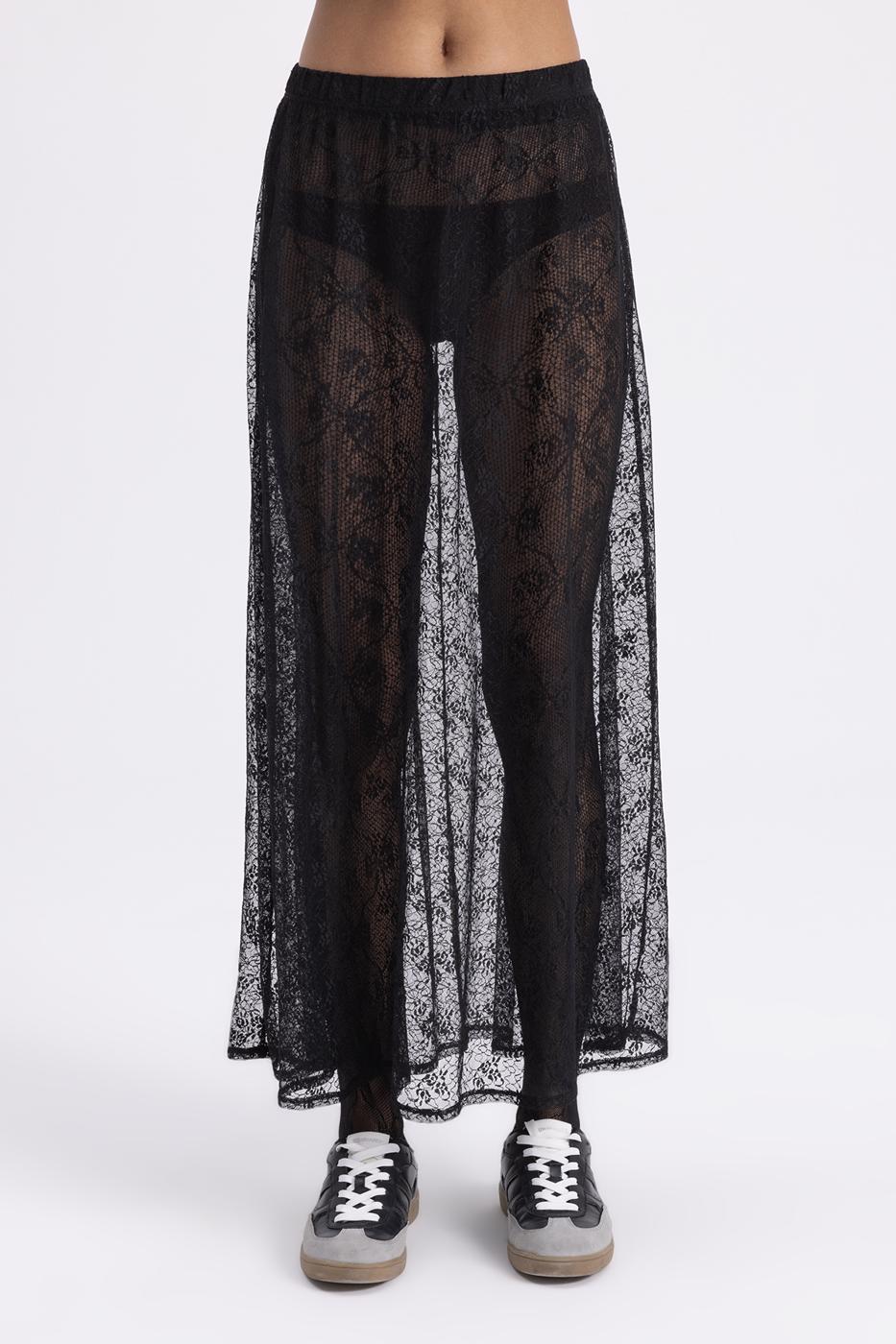 BSL Women Transparent Lace Midi Skirt - Evesham