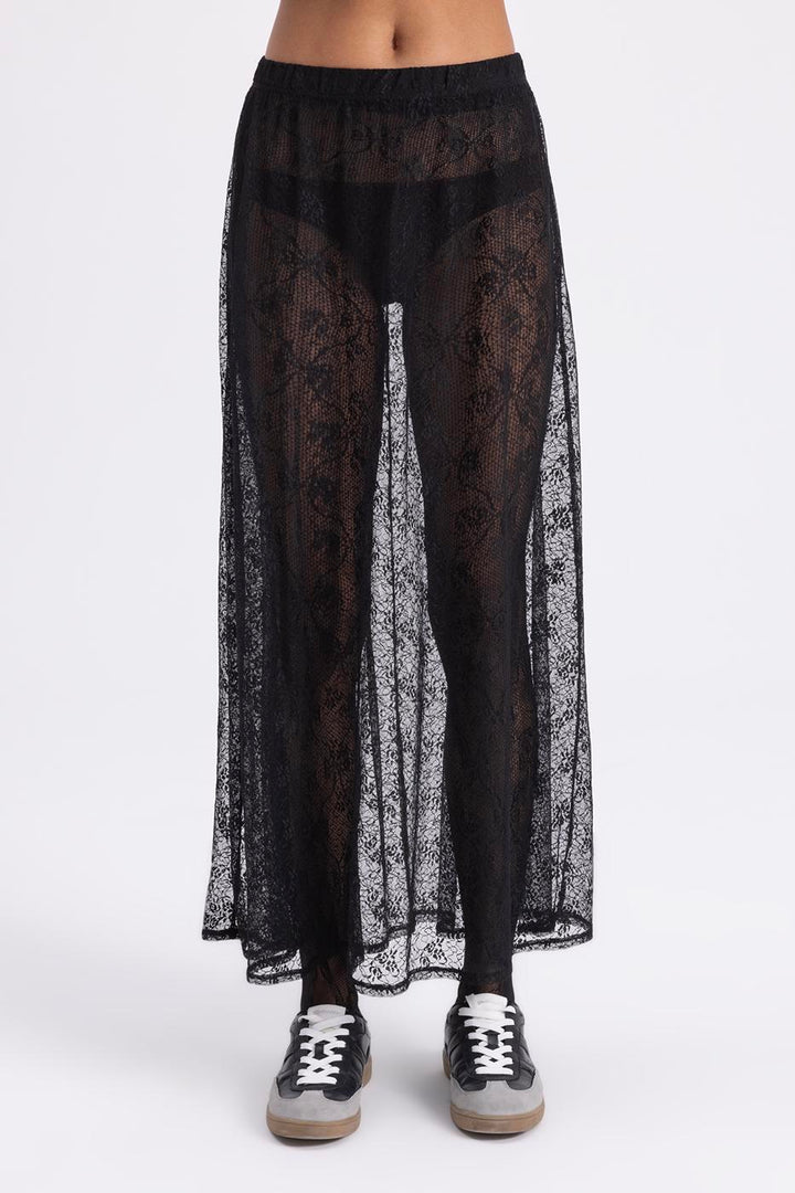 BSL Women Transparent Lace Midi Skirt - Evesham