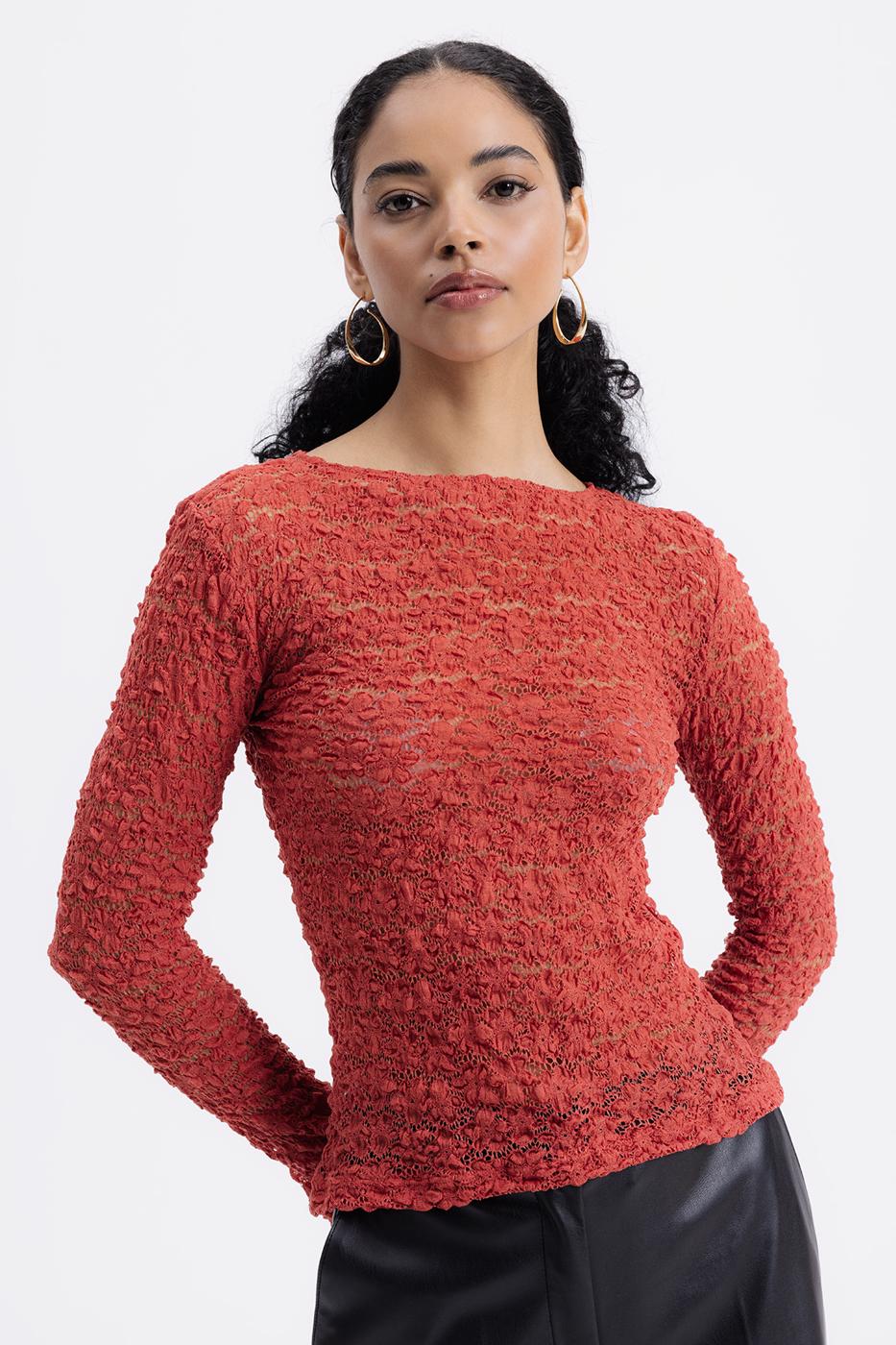 BSL Women Transparent Lace Top - Oceanside