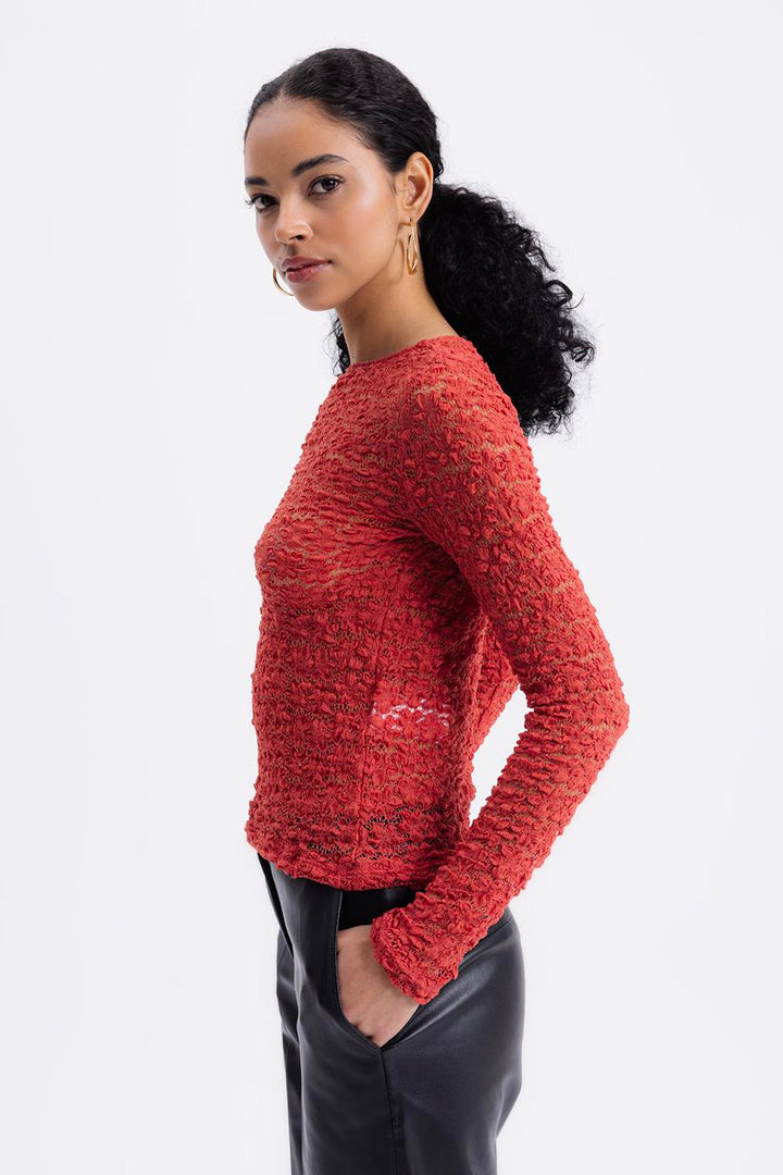 BSL Women Transparent Lace Top - Oceanside