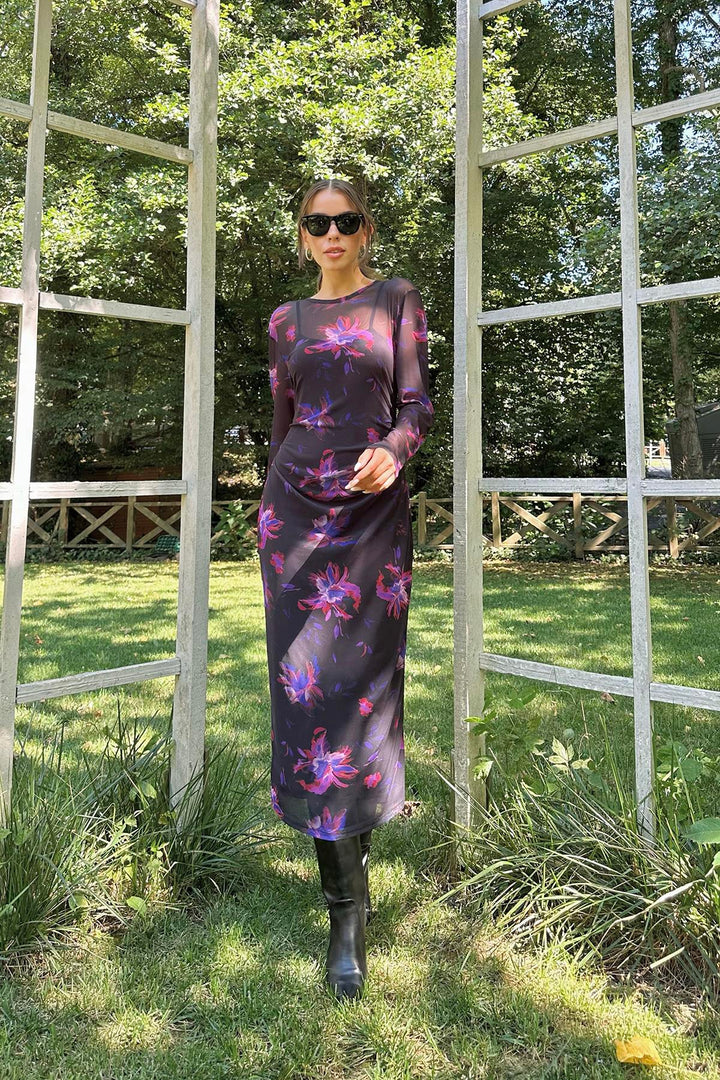 ELS Transparent Patterned Dress - Black - Erftstadt