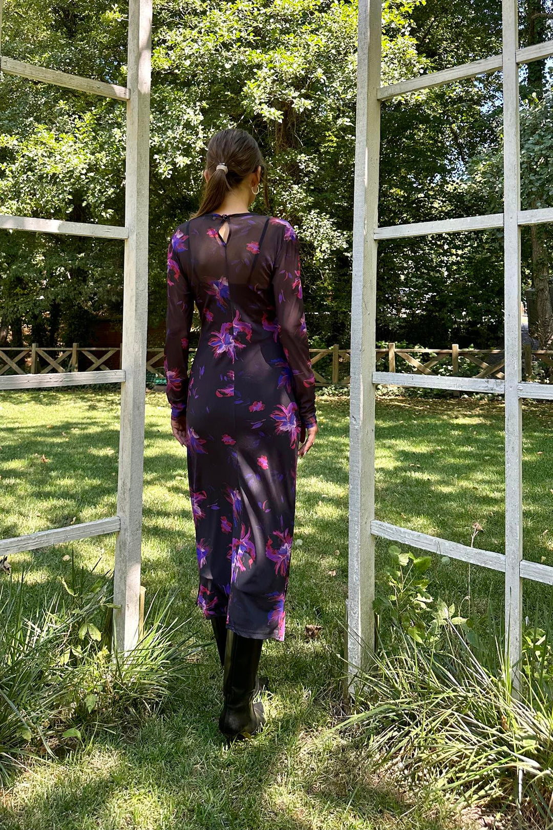 ELS Transparent Patterned Dress - Black - Erftstadt
