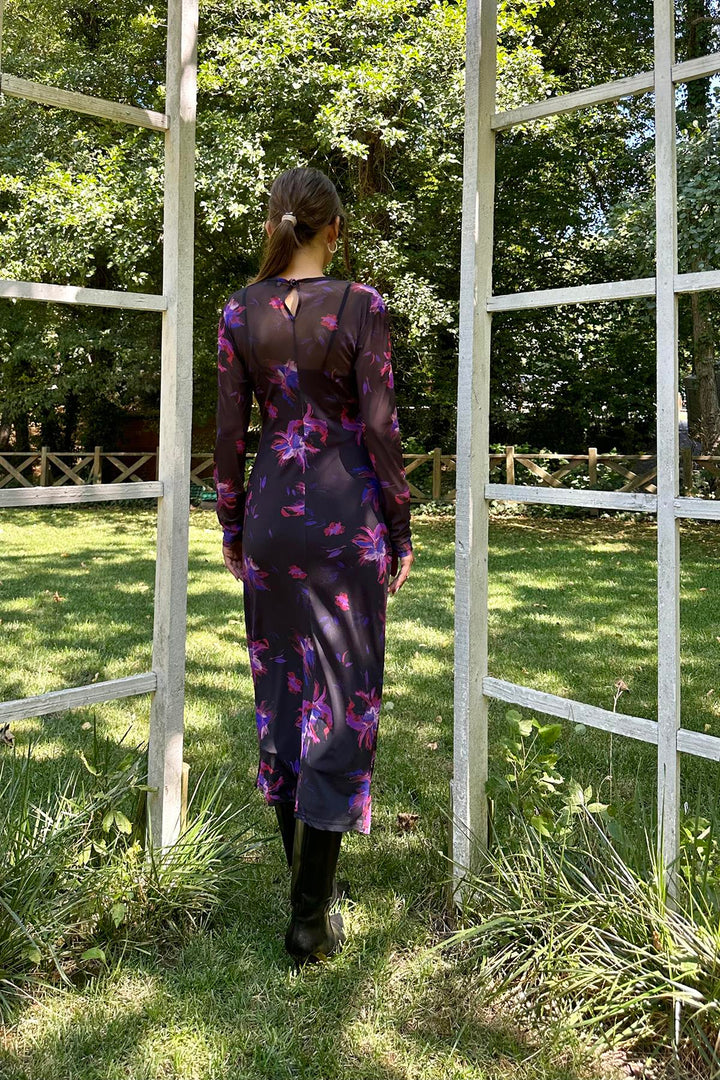 ELS Transparent Patterned Dress - Black - Erftstadt