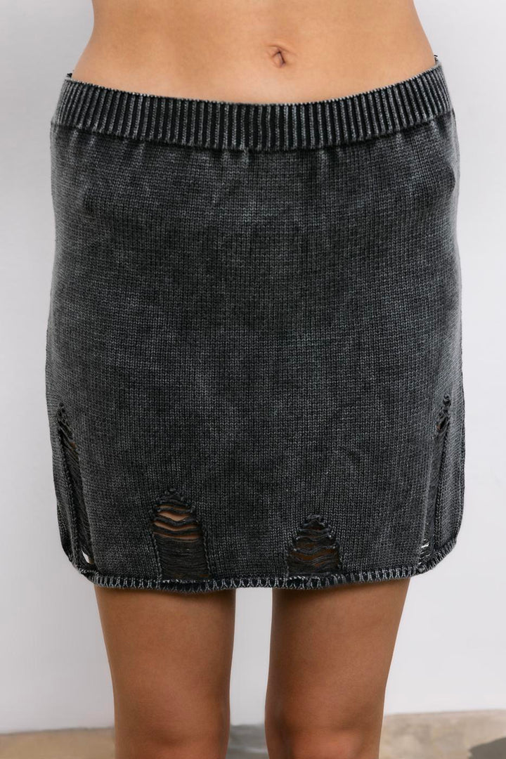 BSL Women Knitwear Frayed Mini Pencil Skirt - Enterprise