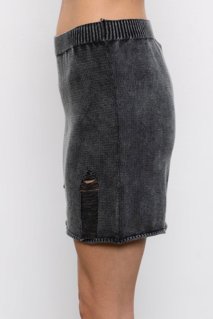 BSL Women Knitwear Frayed Mini Pencil Skirt - Enterprise