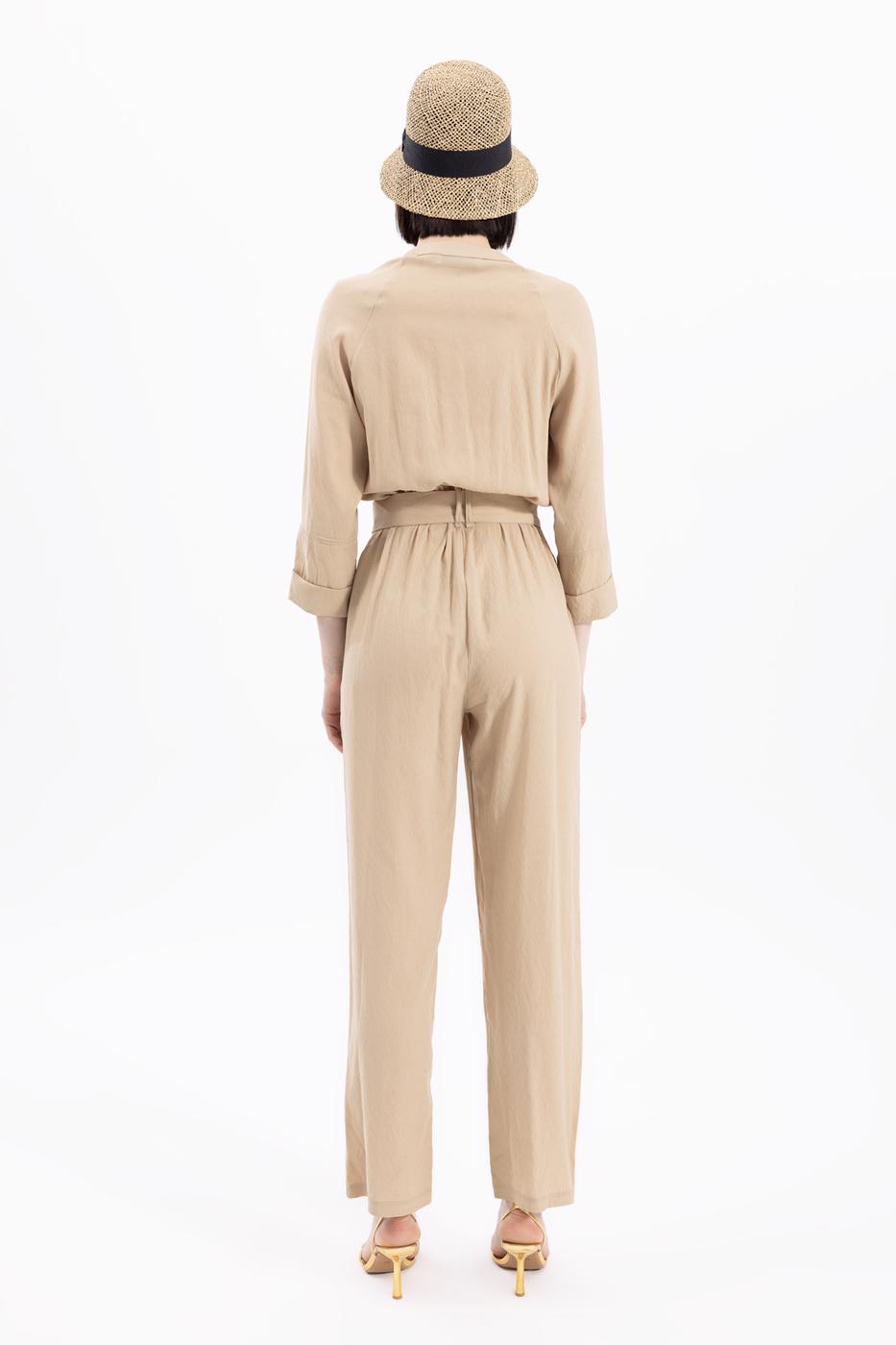 BSL Women Three Quarter Sleeve Belted Jumpsuit - Tallaght