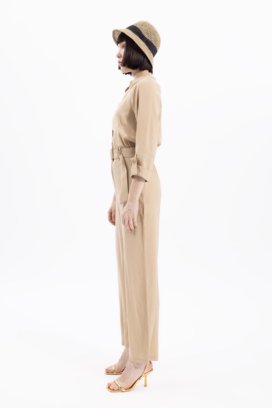 BSL Women Three Quarter Sleeve Belted Jumpsuit - Tallaght