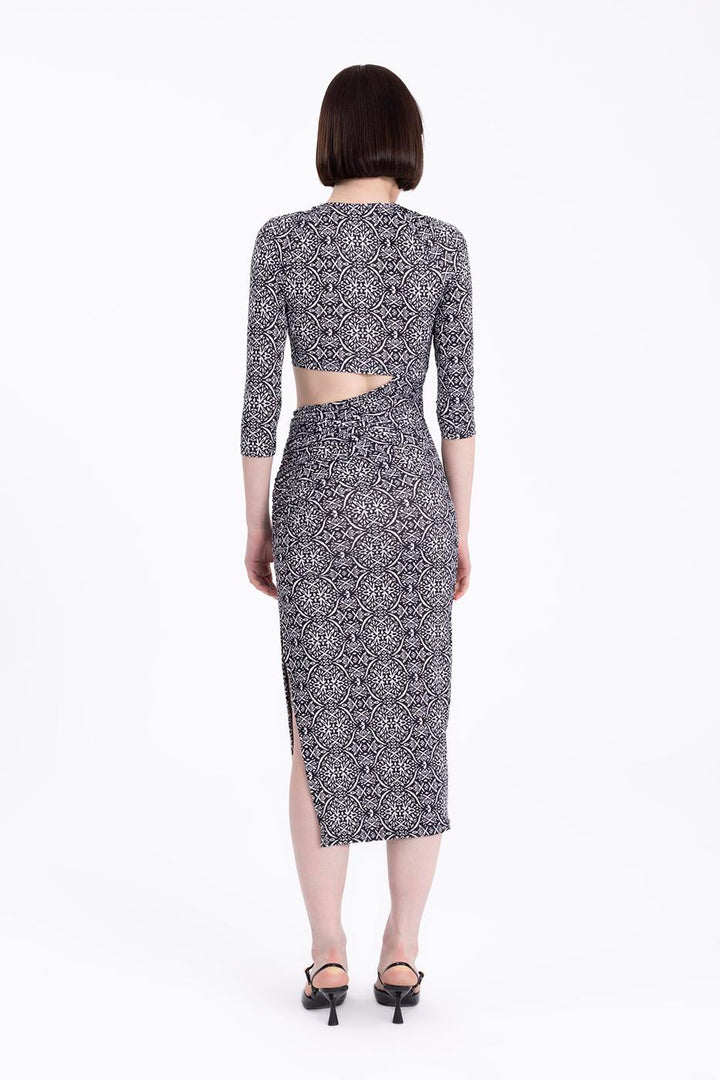 BSL Women Three Quarter Sleeve Midi Dress - Decatur