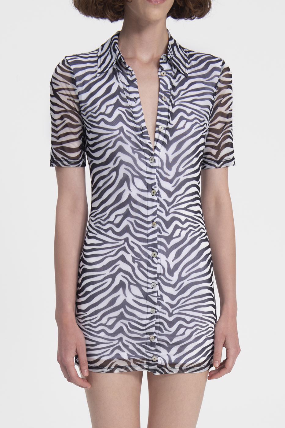 BSL Women Sheer Mini Shirt Dress - Centennial