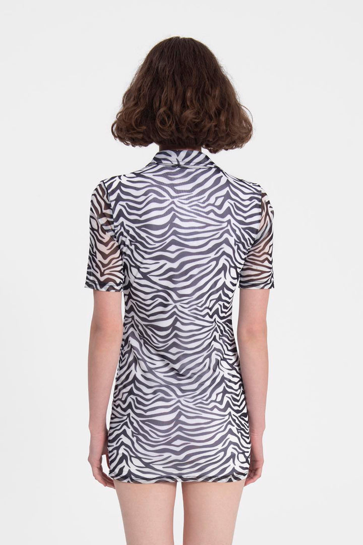 BSL Women Sheer Mini Shirt Dress - Centennial