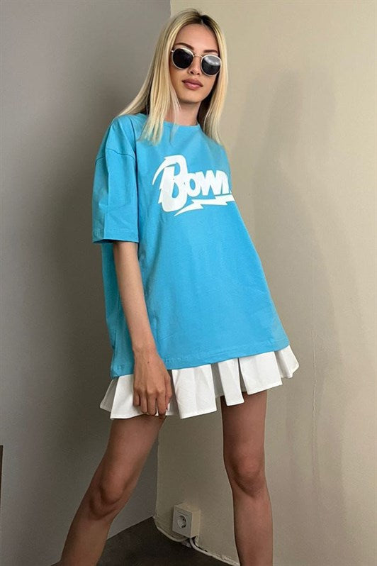 MDX Turquoise Printed Oversized T-shirt MG1514 - Grants Pass