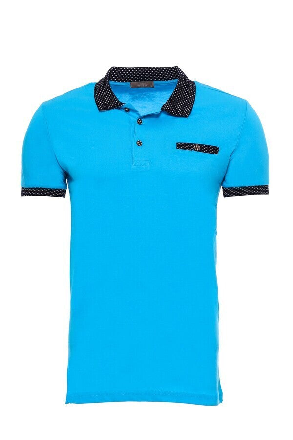 WSS Turquoise Polo Neck T-Shirt  - Brugherio
