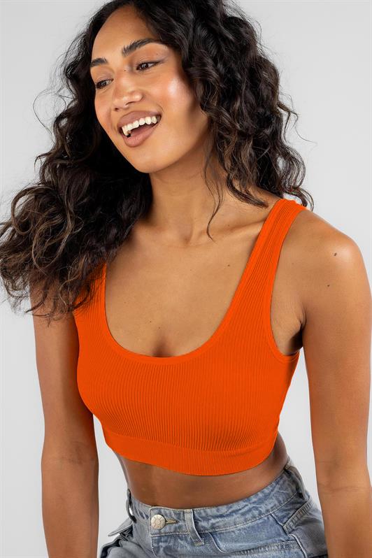 MDX Orange Basic Crop Top Blouse MG1757 - Épinay-sur-Seine
