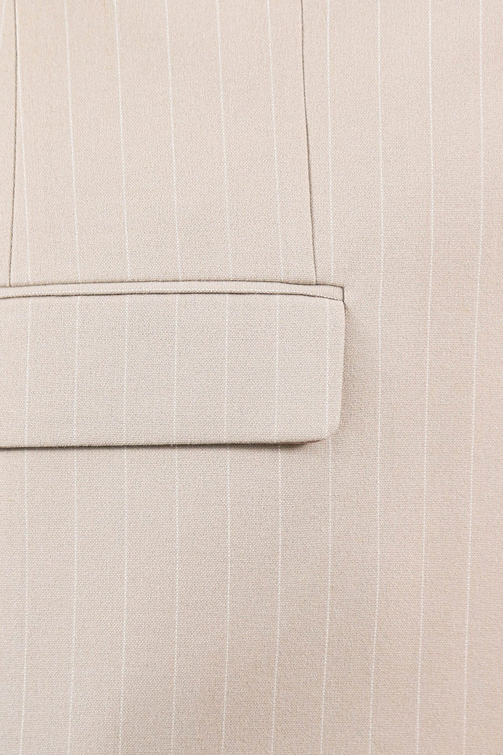 WSS Pinstripe Single Button Vested Cream Men's Suit –  - Burleson