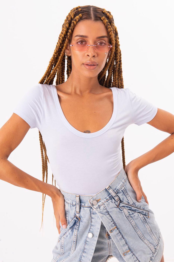 BSL Women U Neck Short Sleeve Top - Bethesda