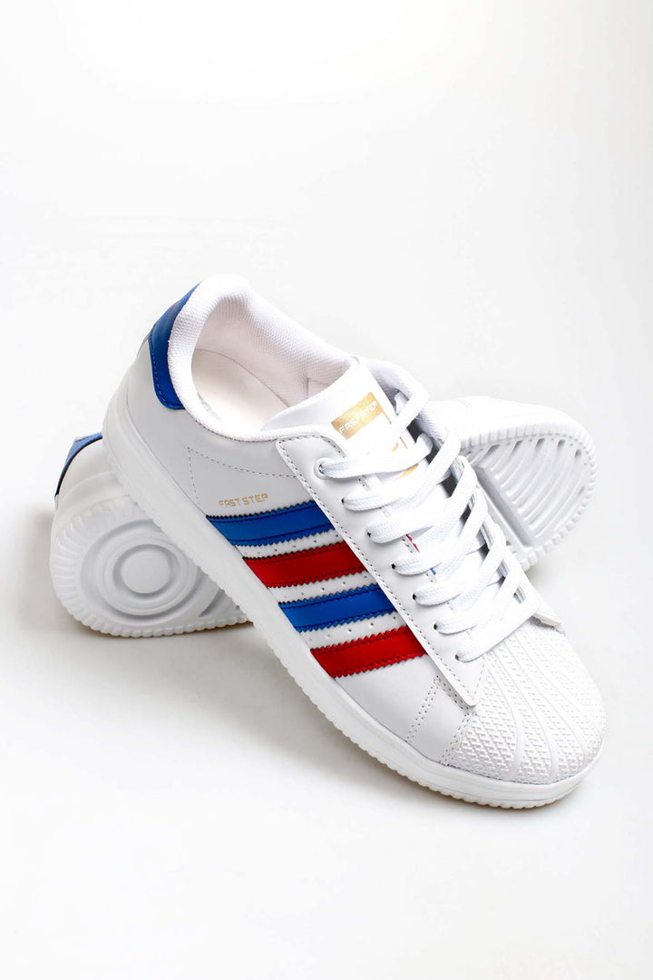 FST Unisex Sneaker Shoes 572XA2555 White Navy Red - Northwich