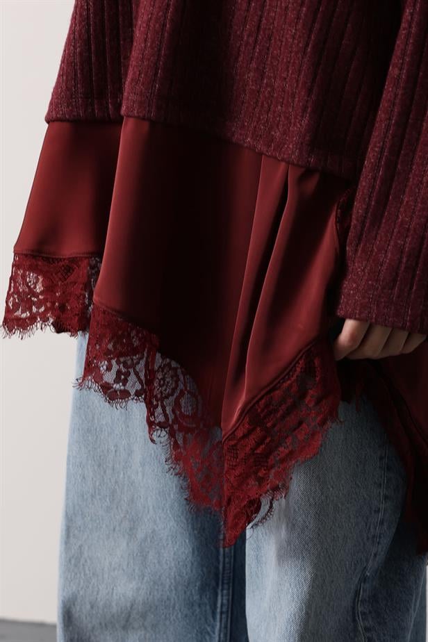 RYN ASYMMETRIC LACE BLOUSE - Purple - Toretsk