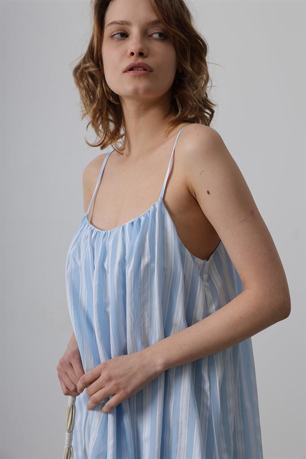 RYN Hanging Line Pattern Dress - Baby Blue - Huizen