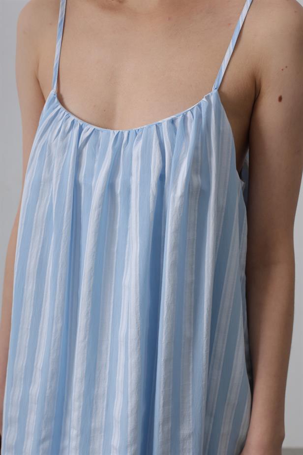RYN Hanging Line Pattern Dress - Baby Blue - Huizen