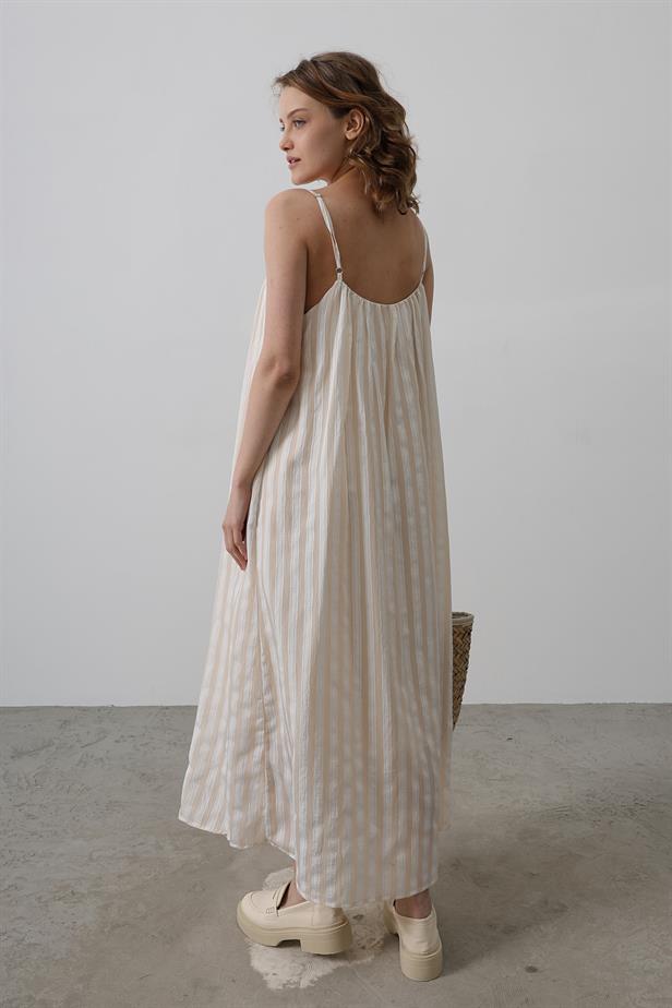 RYN Hanging Line Pattern Dress - Stone - Orangetown