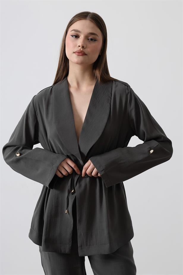 RYN Lace-up Modal Suit - Anthracite - Tala