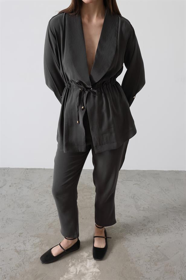 RYN Lace-up Modal Suit - Anthracite - Tala
