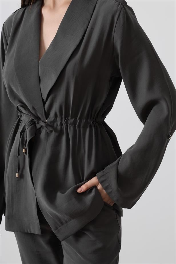 RYN Lace-up Modal Suit - Anthracite - Tala