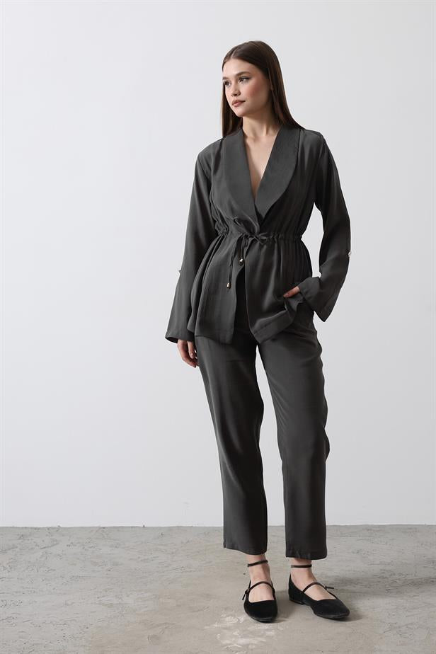 RYN Lace-up Modal Suit - Anthracite - Tala