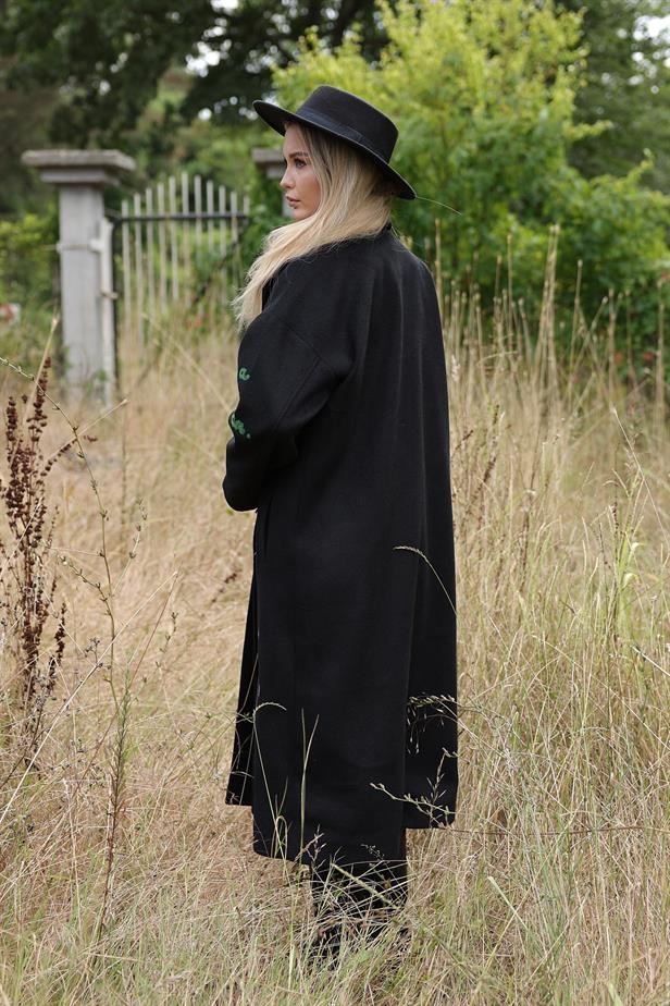 RYN Printed Long Coat - Black - Homestead