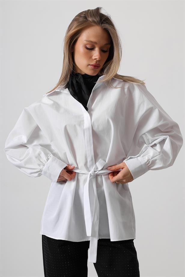 RYN Waist Detailed Shirt - White - New Haven
