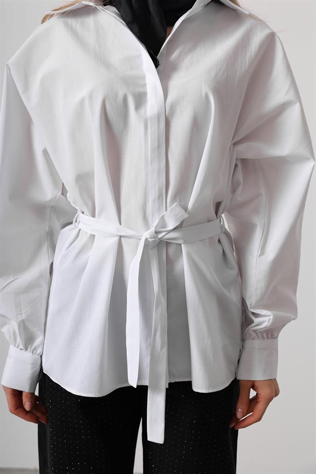 RYN Waist Detailed Shirt - White - New Haven