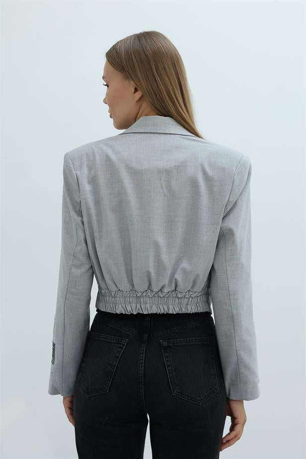 RYN Belted Elastic Jacket - Gray - Carpi