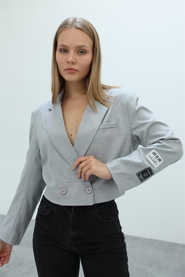 RYN Belted Elastic Jacket - Gray - Carpi