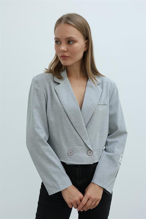 RYN Belted Elastic Jacket - Gray - Carpi
