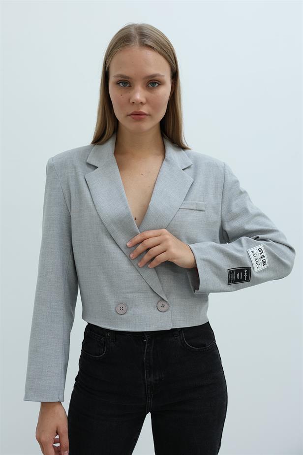 RYN Belted Elastic Jacket - Gray - Carpi