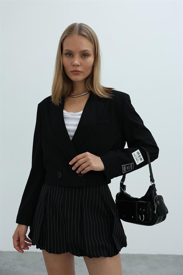 RYN Belted Jacket - Black - Central Islip
