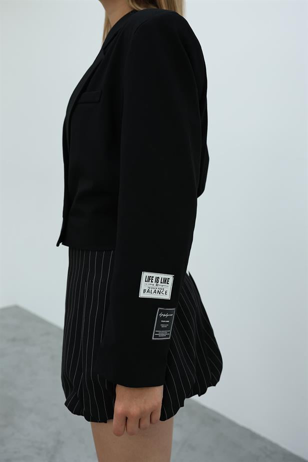 RYN Belted Jacket - Black - Central Islip