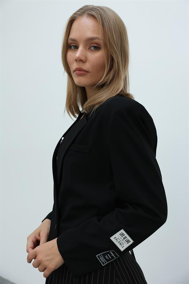 RYN Belted Jacket - Black - Central Islip