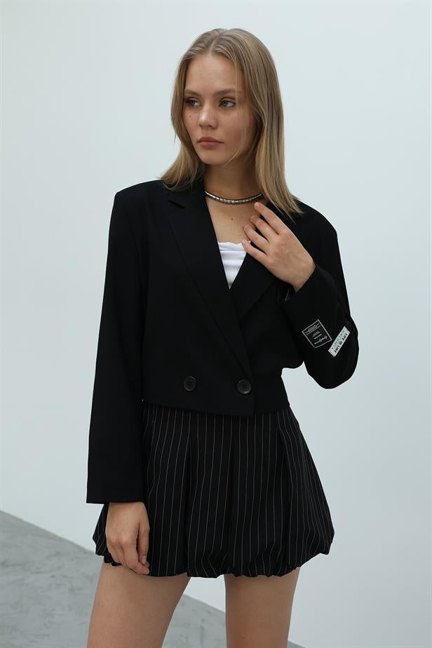 RYN Belted Jacket - Black - Central Islip