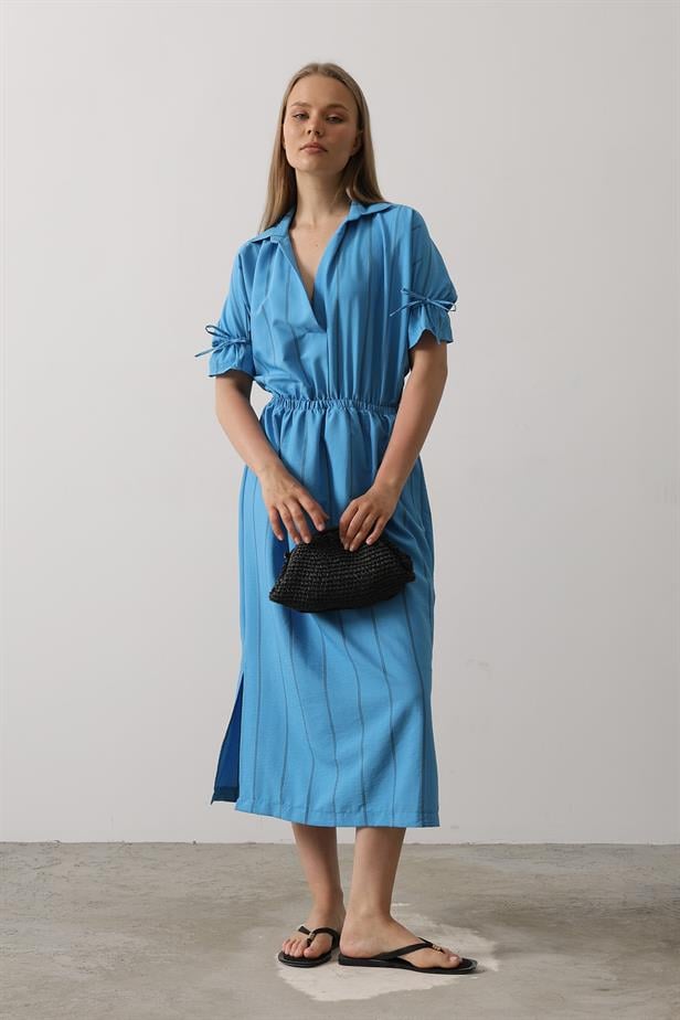 RYN Elastic Waist Dress - Blue - Corroios
