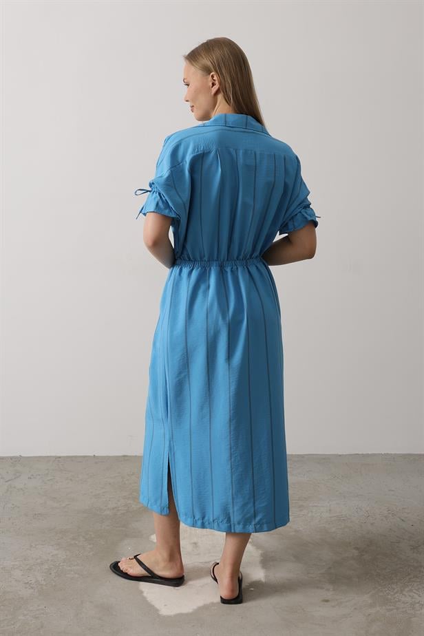 RYN Elastic Waist Dress - Blue - Corroios