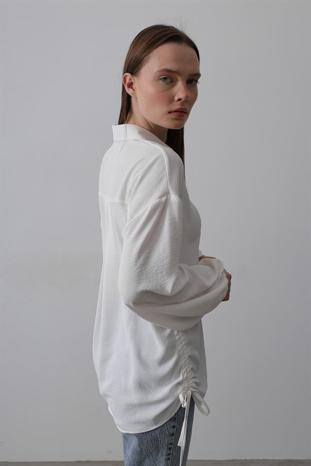RYN Biye Detailed Ayrubin Shirt - White - Centreville