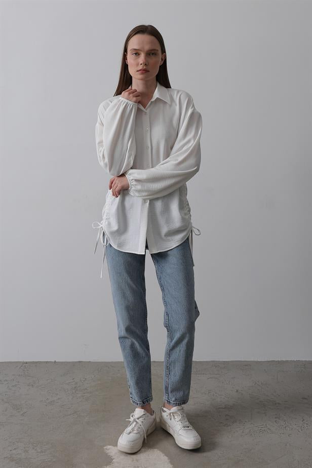 RYN Biye Detailed Ayrubin Shirt - White - Centreville